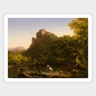 The Mountain Ford by Thomas Cole Magnet